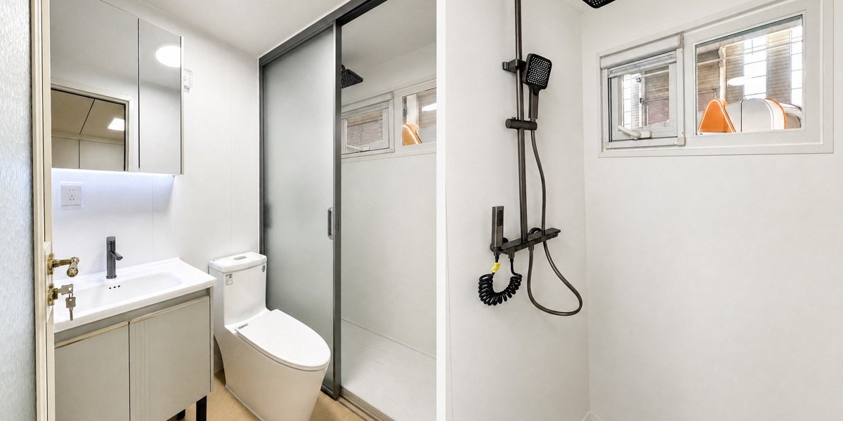 Bathroom feature of Baida expandable housing